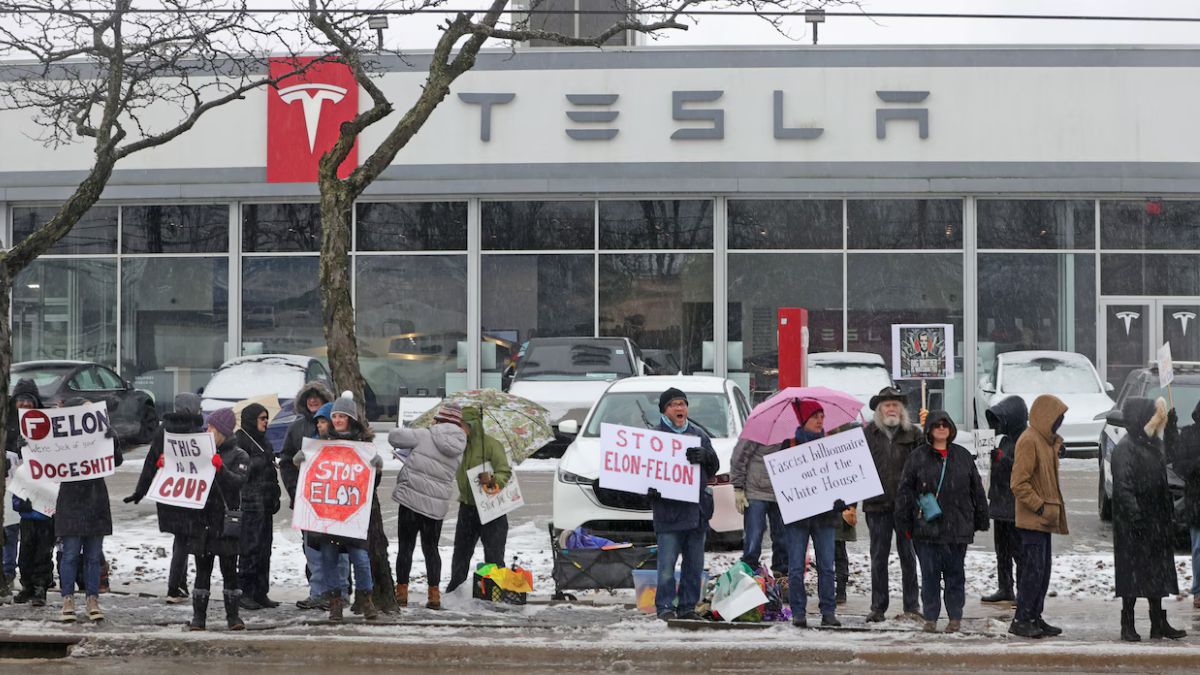 Tesla Takedown: Over 200 Protests Erupt Across U.S. Against Elon Musk & DOGE