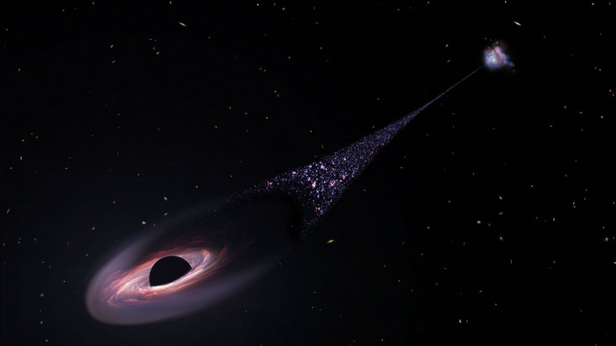 Hubble Observes Supermassive Black Hole Consuming Stars