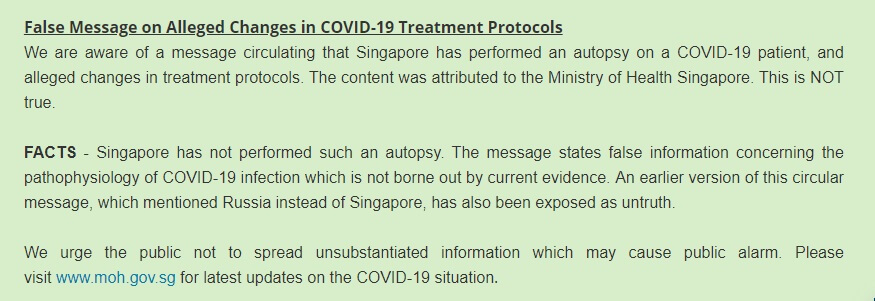 Fact Check: Did Singapore Really Conduct the First COVID-19 Autopsies
