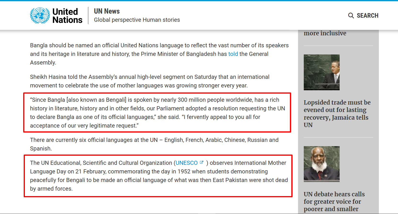 Fact Check: Was Bengali Declared as a United Nations Official Language?